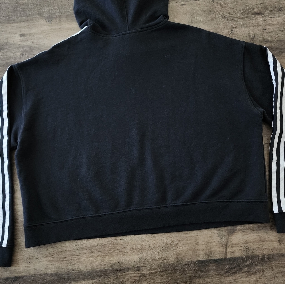 Adidas Essential Cropped Black Pullover Hoodie Women's Large - Picture 12 of 16